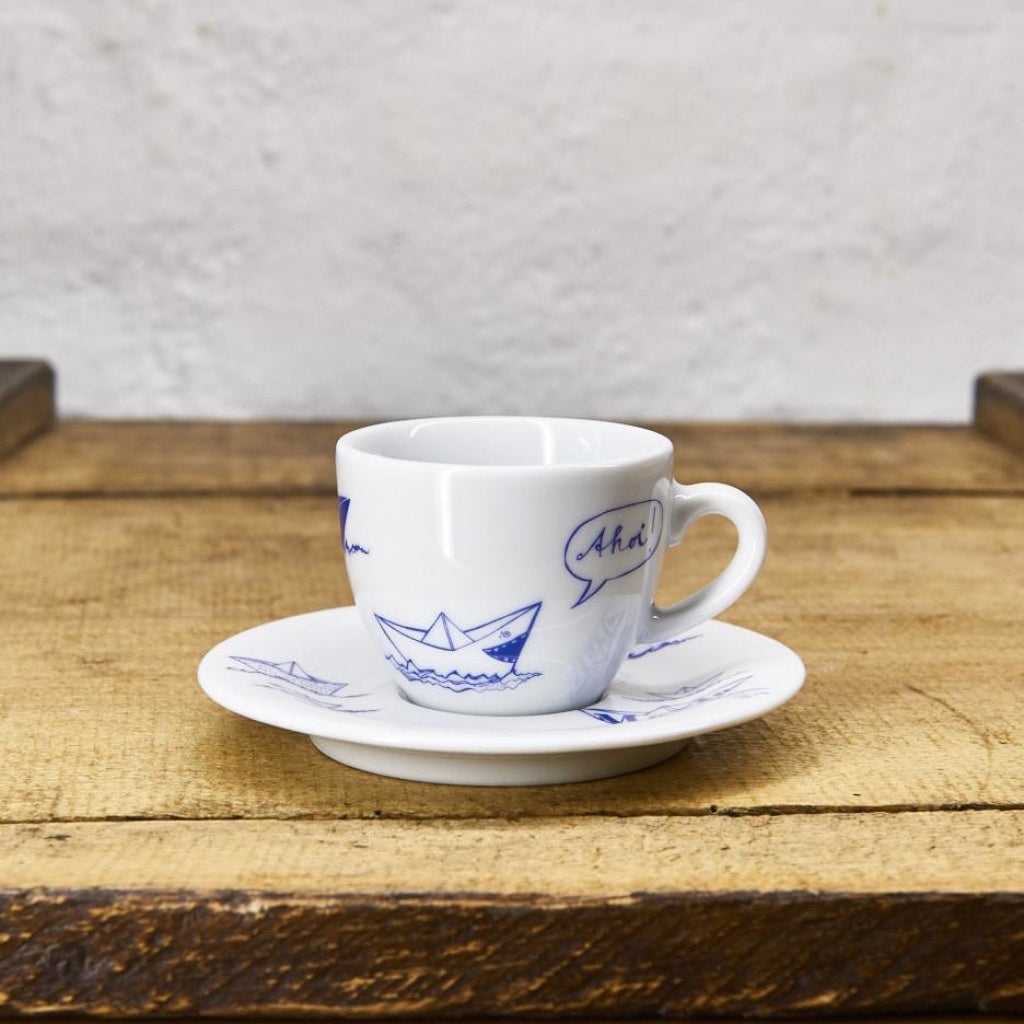 Ahoi Marie Espressotasse Und Untertasse Papierschiffchen Becher
